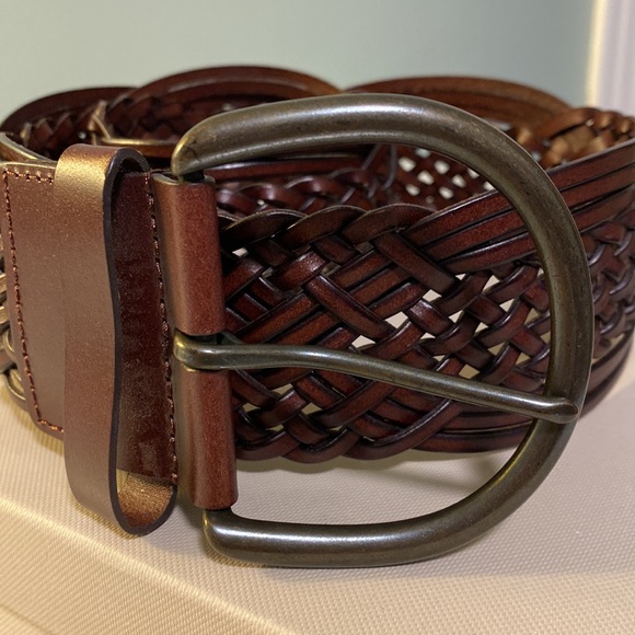 3/$30 mix and match dark brown woven leather belt - Picture 2 of 8